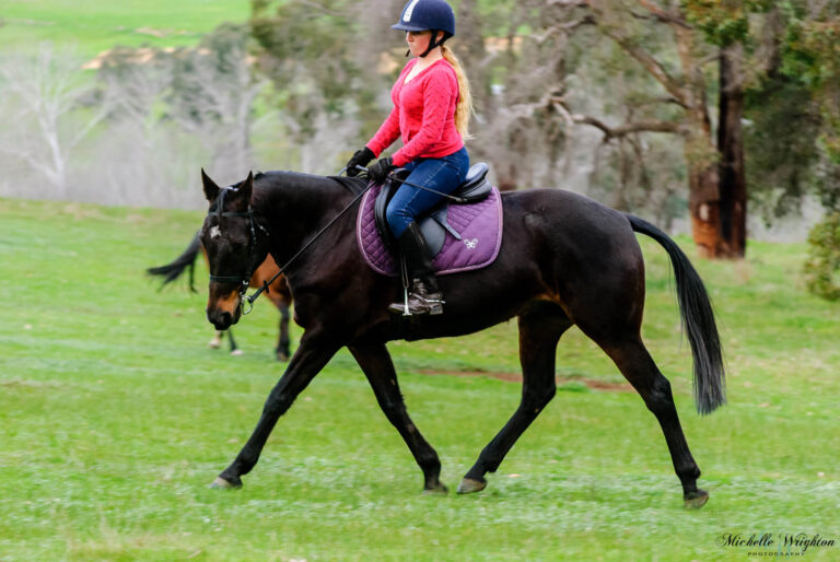 Miss B riding Sandy