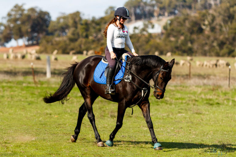 Miss B riding Jackson