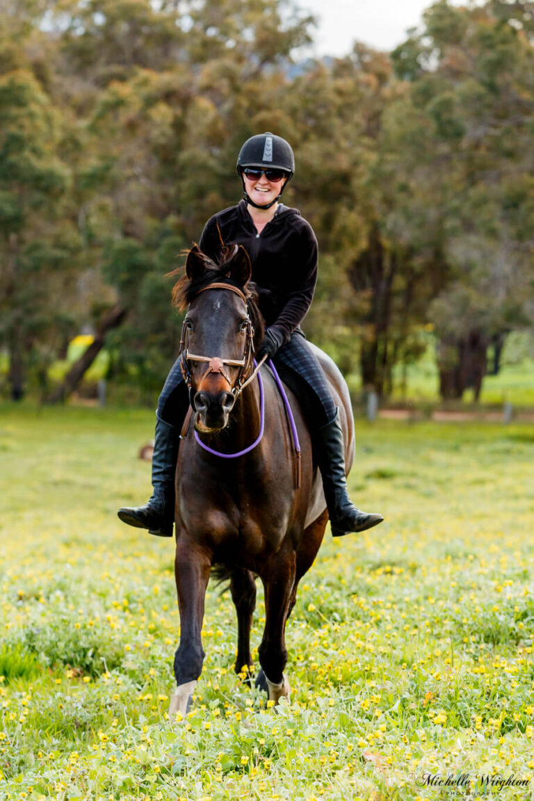 Miss B riding Jackson bareback