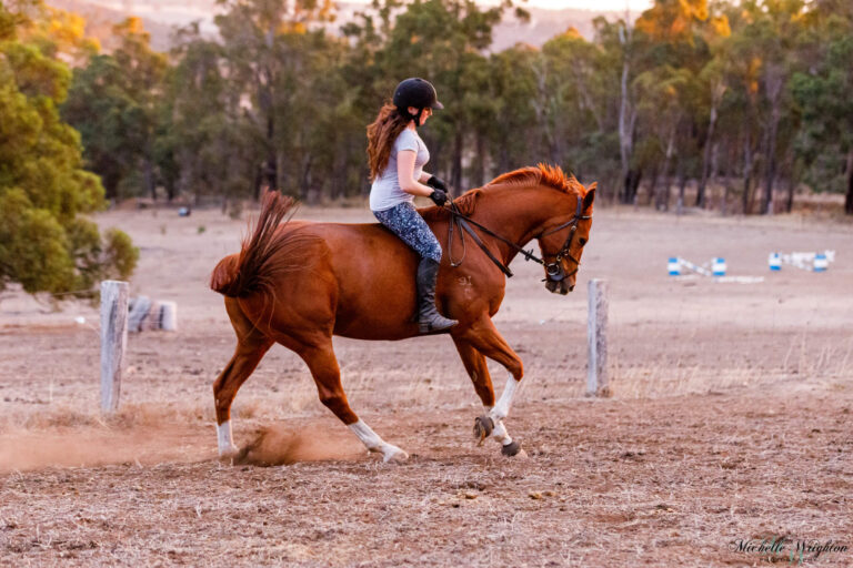 Miss B riding Flame bareback